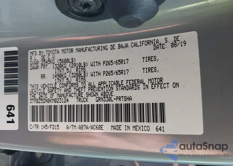 2019 Toyota Tacoma Trd Sport from USA, damaged, VIN 3TMBZ5DN8KM023124